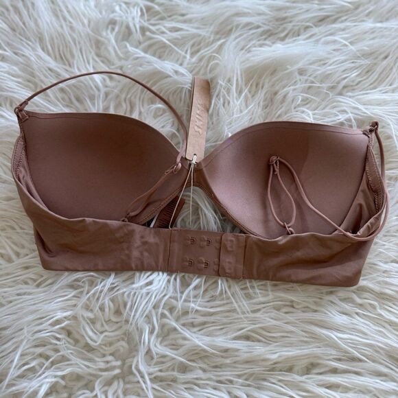 Skims Wireless Form Micro Strap Plunge Bra Sienna Size 32B - Picture 4 of 6